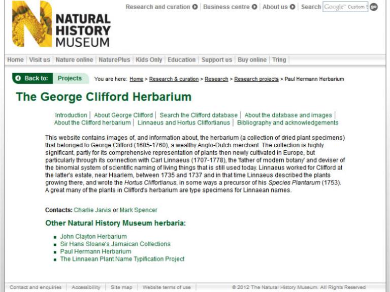 Гербарий Джорджа Клиффорда из коллекции лондонского Музея естественной истории